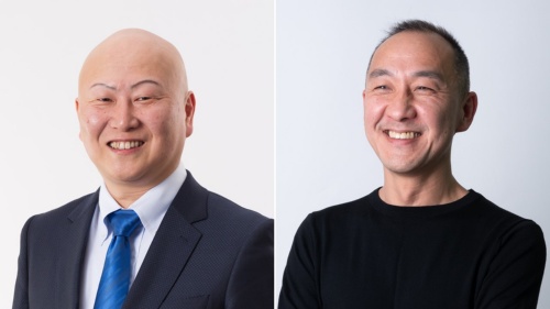 アマゾン ウェブ サービス ジャパンの巨勢泰宏執行役員技術統括本部長(右)と日経クロステックの戸川尚樹発行人